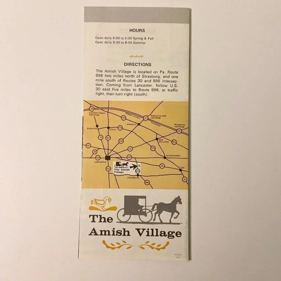 Vintage  The Amish Village Strasburg Pennsylvania Travel Brochure Souvenir - Picture 10 of 10